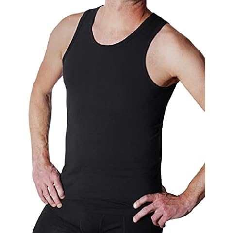 Basic Treasure 2er Pack Herren Unterhemd, weicher Bambus und Baumwolle Cover