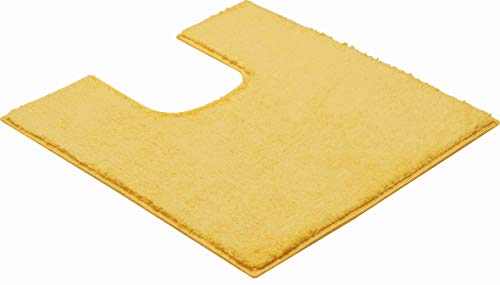 Grund bath rug, ultra soft and absorbent, cotton, anti slip, MANHATTAN, WC mat with cut-out 55x55 cm, yellow