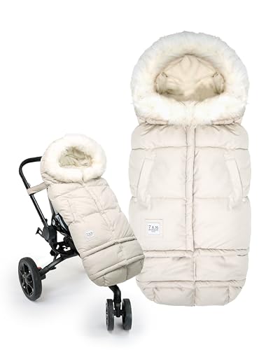 Image of 7AM Enfant Stroller Blanket 212 - Adjustable Baby Car Seat Zipped Blanket for Babies Winter, Unisex Multi Purpose Fleece Lined Warm Hooded Toddler Footmuff Water Repellent | (6M - 4T)
