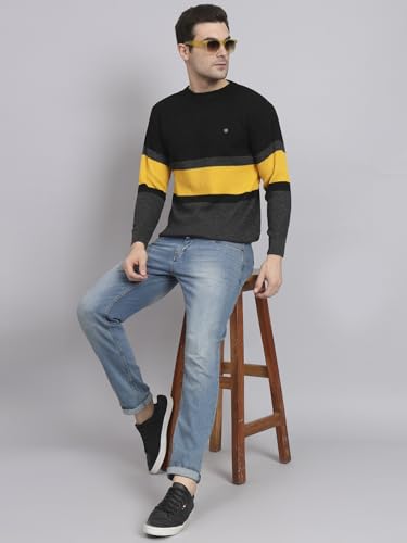 Image of eWools winterwear Men's Woolen Striped Cardigan Sweaters