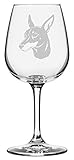 Toy Manchester Terrier Dog Themed Etched 12.75oz Libbey Wine Glass