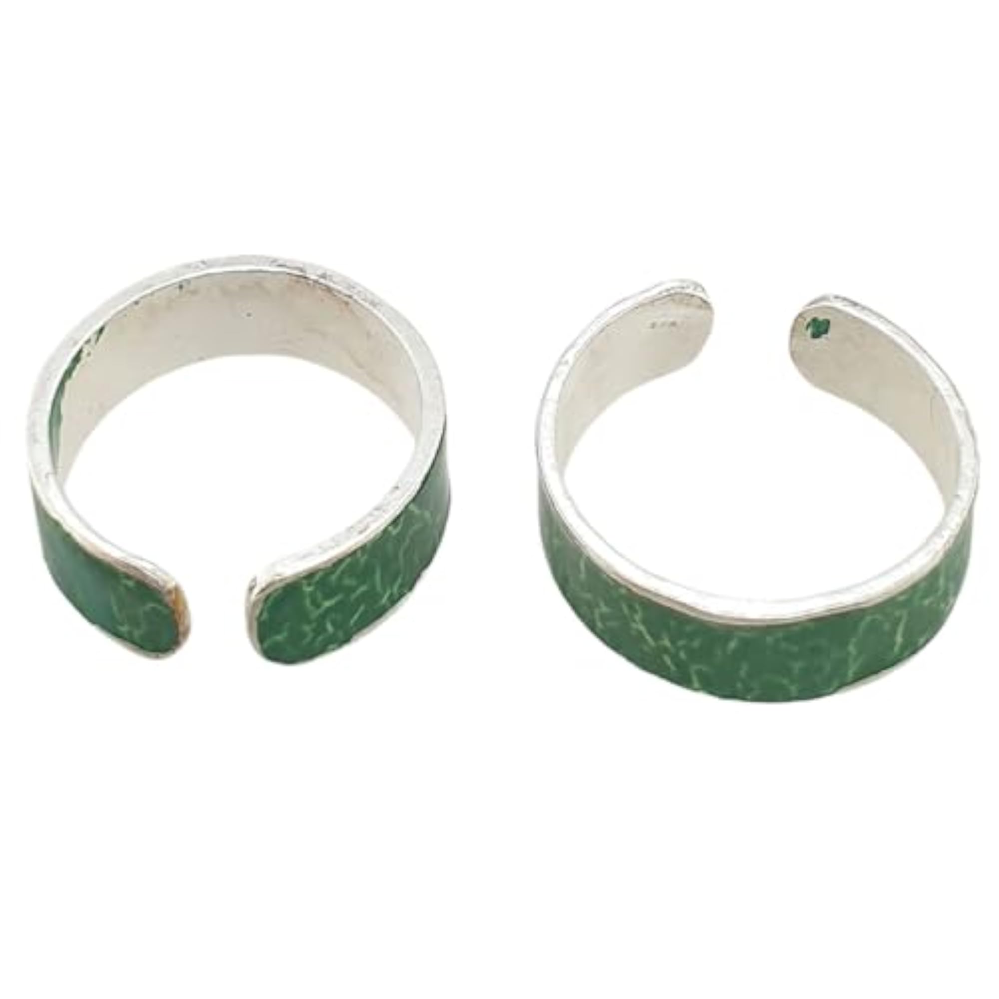 Women's 925 Silver Band Design Toe Ring Bichhiya, Pair