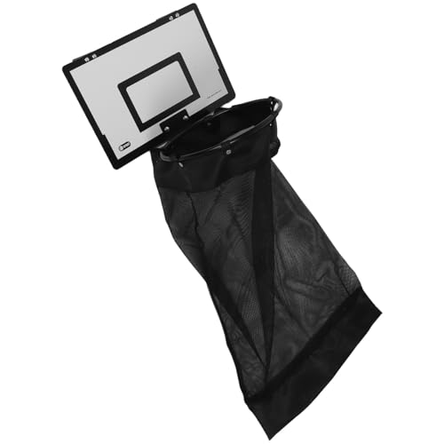 Panier à linge en bois suspendu gain de place avec filet de basket