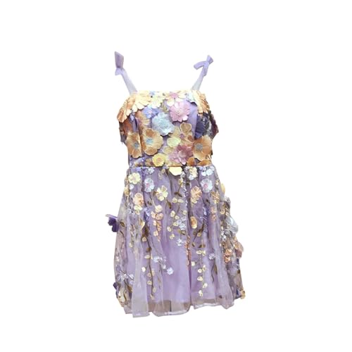 Image of Women Three Dimensional Floral Embroidered Suspender Dress for Wedding Proms XXL