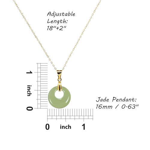 Lucky Four Leaf Clover Jade Silver necklace Jewelry for Women Handmade Genuine Hetian Jade 14K Gold Plated 925 Sterling Silver Simple Classic Style Bring Good Fortune Great Gift for Her 5