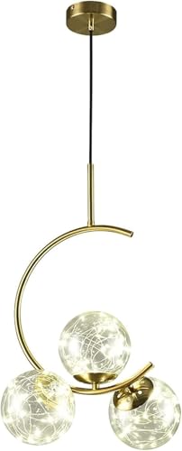 Lustre à LED suspension en verre pour éclairer un grand salon