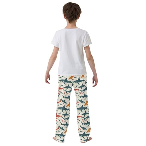 Pajama Bottoms, Pattern Of Sharks Silhouette Sleeping Pant Lounge Wear Pajamas Long Pants Sleepwear3