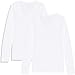 Produktbild Amazon-Marke: MERAKI Damen Langärmeliges T-Shirt mit V-Ausschnitt, 2er Pack, Weiß (White/White), 36, Label: S
