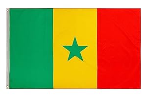 PHENO FLAGS Senegal Flagge 90x150cm - wetterbeständige Fahne mit Messingösen, 100% Polyester, robuste Doppelnaht & in lebendigen Farben - ideal für Flaggen-Liebhaber