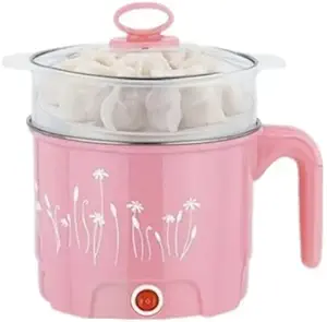 1.5 Litre Electric Cooker | Travel Cooker, Egg Boiler, Egg Cooker, Rice Cooker | Stainless Steel Lid | Cool Touch Handles | Detachable Power Cord | Multicolor