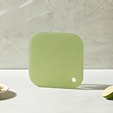 Doppelseitiges Schneidebrett-Set aus ABS mit Anti-Rutsch in Grün und Orange, 3-teilig, 18,5 x 18,5 cm, 31 x 21,5 cm und 35 x 25 cm, für einfache Küche (18,5 x 18,5 cm, Grün)