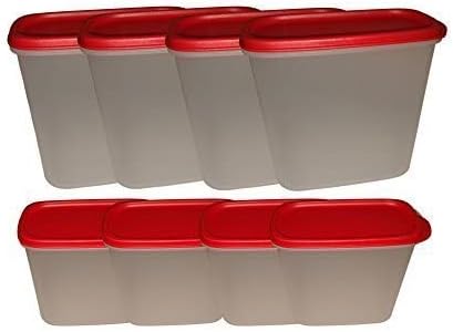Tupperware New Smart Saver Plastic Container Set, 1.7 litres, Set of 9, Multicolour