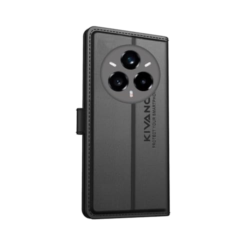 Image of Compatible with Realme Narzo 80 Pro 5G / Realme 14 Pro 5G Flip Cover | Leather Finish | Inside Pockets & Inbuilt Stand | Shockproof Wallet Style Magnetic Closure Back Cover Case
