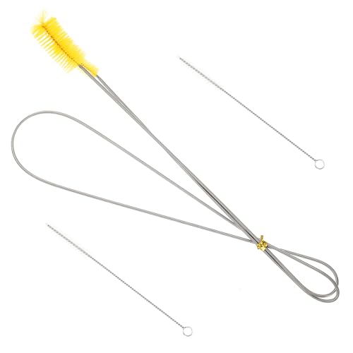 FONDOTIN 1 セット 水槽掃除ブラシ 拡張可能なガーデンホース ポンプ ドレインアンブロッカー リムーバー バケツ 入口出口ブラシ 水槽の掃除道具 水槽の掃除用品 ブラシヘッド:ナイロン線