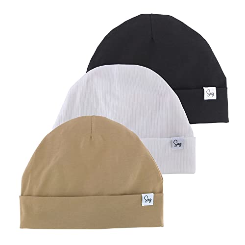 Image of Jersey Beanie Hat for Newborn Baby Boys Girls Silky Satin Lined Hats Bonnet Toddler Infant Little Kids Beanies Caps