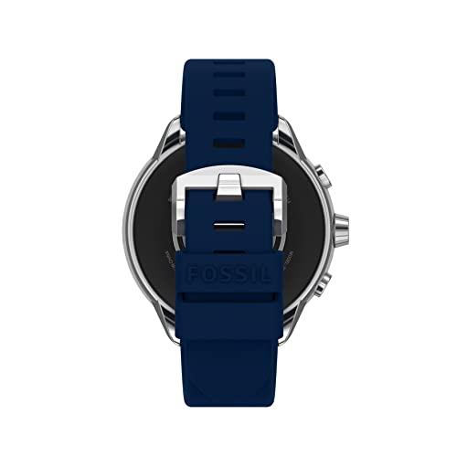 Fossil-Mens-or-Womens-Gen-6-Wellness-Edition-44mm-Touchscreen-Silicone-Smart-Watch-Color-Silver-Navy-Model-FTW4070V