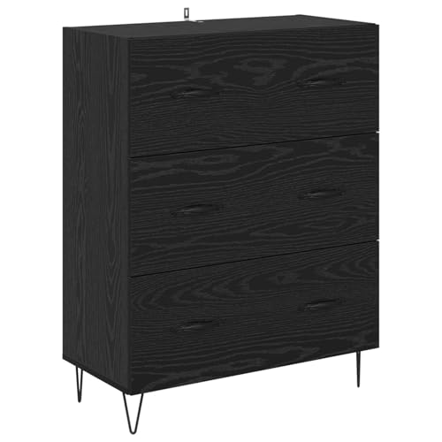 Aparador de aspecto de roble negro con cajones amplios y estilo rústico 2
