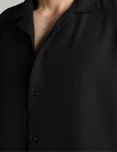 Image of FYLTR Men's Solid Casual Textured Shirt - Half Sleeves | Shirts for Men | Summer Shirt | Regular Fit