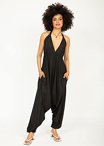 Halter Harem Jumpsuit Black, One Size Will Fit Us 4-14 #TOP2