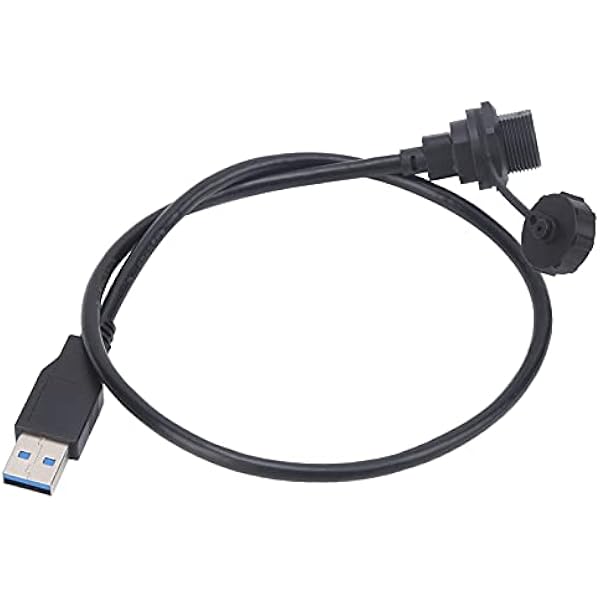 Fafeicy Złącze USB, IP67 Type C do USB 3.0 Męski Gniazdo Gniazdka Gniazdka 30 V 1,5A -40 ° F do 221 ° F dla urządzeń do urządzeń Zewnętrznych urządzeń Panelu Urządzenia Panelu (0,5 m)