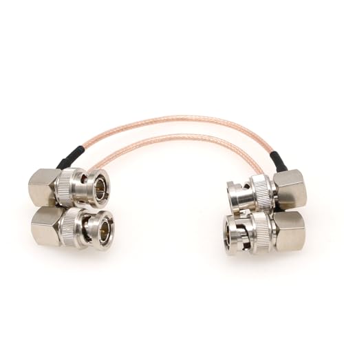 Eonvic 75 Ohm BNC Male Right Angle RG179 Coax Cable for BMCC BMPC Hyperdeck Cameras(15cm,2pcs)
