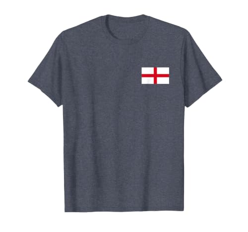 England Flag Saint George's Cross English T-Shirt, Men, Heather Blue, Small