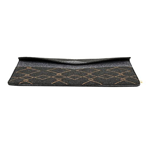 Image of OON Laptop Sleeve Stylish Black & Dark Grey Printed Felt for 13 Inch Device