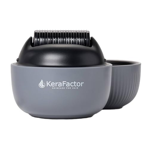 KeraFactor KeraRoller Precision Scalp Microneedling Handheld Device to Support Healthier-Looking Hair, 1,200 Stainless Steel 0.25 mm microneedles for Enhanced Topical Absorption, Safe for All Hair