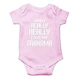 I Really Really Love My Grandma - Funny Cute Novelty Gift for Grandmother - Infant Baby Romper...