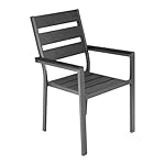 ALEOS Gartenstuhl Milos 6er-Set Anthrazit