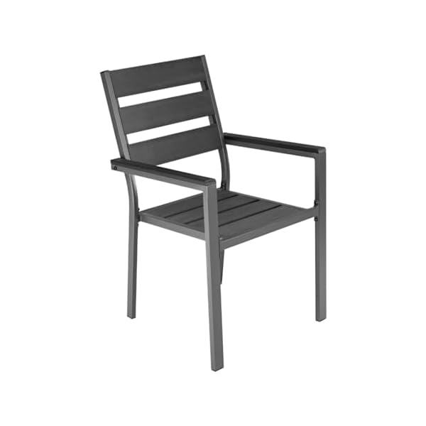 ALEOS Gartenstuhl Milos 6er-Set Anthrazit