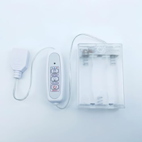 Image of Portable Battery Pack with Timer for 5V USB Neon Signs, Battery Box with USB Female Port for 5V LED Lights, Auto 2 /4 /8-Hour Shut-Off Cycle, Set Timer, Save Power