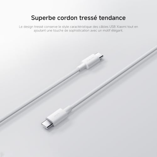Câble USB C XIAOMI Tressé 1m Transfert de données - vue 3