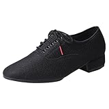 Suola antiscivolo: Scarpe ballo moderne tacco basso uomo realizzata in materiale resistente, il battistrada offre una forte trazione e stabilità su superfici comuni come pavimenti in legno e piste da ballo.