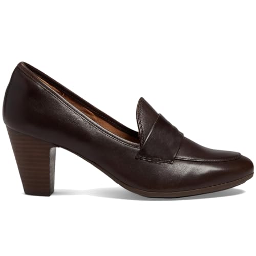 Image of SHODENSE Women Chunky Kitten Heel Pumps Shoes Round Closed Toe Slip On Suede Penny Loafers Matte Block Mid Heels Dress Loafer Almond Toe Comfort Oxford Shoes Office Work Classic Elegant 4-11 M US
