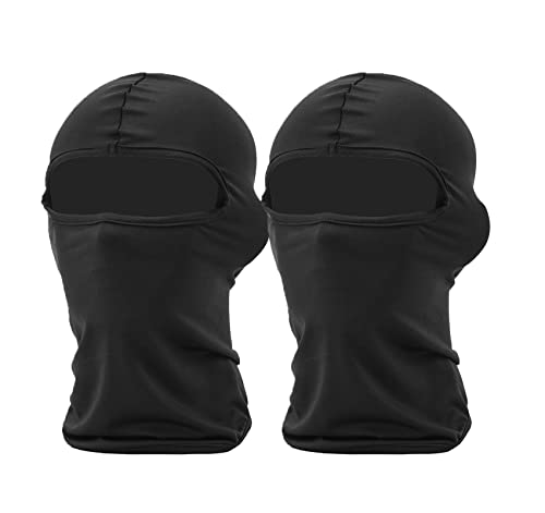 Jansong Pack Of 2 Balaclava Ski Mask Face Hat For Men Women Windproof Breathable Outdoor Airsoft Motorcycle Sun Black Tactical Fishing Riding Snowboarding Running #TOP2