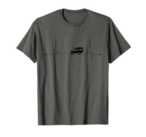Pickup Camping latido del corazón autocaravana cabina Camiseta
