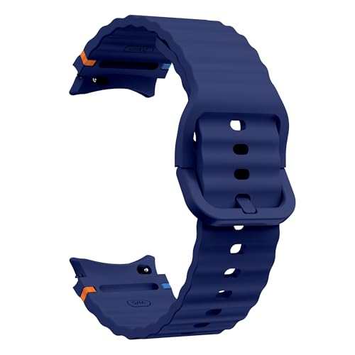 Image of WRIGSS Silicone Strap Compatible with Samsung Galaxy Watch 7 6 5 4 FE Original Style Wavy Smart Watch Straps For Men Women, 40mm 44mm Standard & Classic