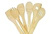 GreenNest Eco Bamboo Kitchen Utensil Set – 6-Piece Cooking Tools for Nonstick Cookware – Eco-Friendly, Sustainable, Durable – Spoon, Spatula, Turner, Fork and more (includes holder) #1
