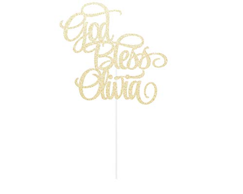 Custom God Bless Cake Topper - any color glitter