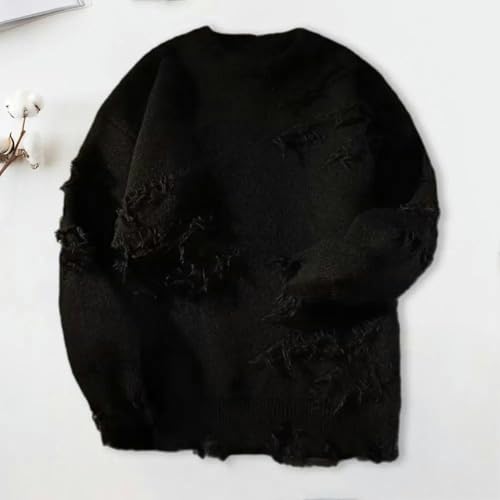 Men's Retro Ripped Knitted Pullover Warm Autumn and Winter Sweater3