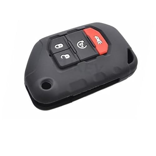 Anneau de chaîne coque de clé de voiture en silicone isolant pour émetteur Jeep Wrangler