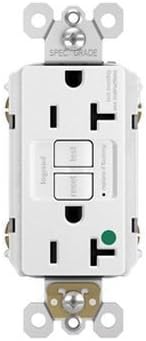Pass & Seymour 2097-HGTRW Hospital Grade Tamper-Resistant Straight Blade Self-Test GFCI Duplex Receptacle 20 Amp 125 Volt AC NEMA 5-20R White Radiant
