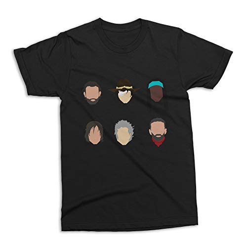 Camiseta The Walking Dead Look Branca Preta Adulto Unissex (Preta, P)