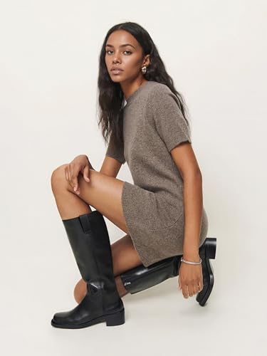 Knee High Boots Women Flat Low Heel Side Zipper Fall Winter Faux Leather Long Tall Riding Boots3