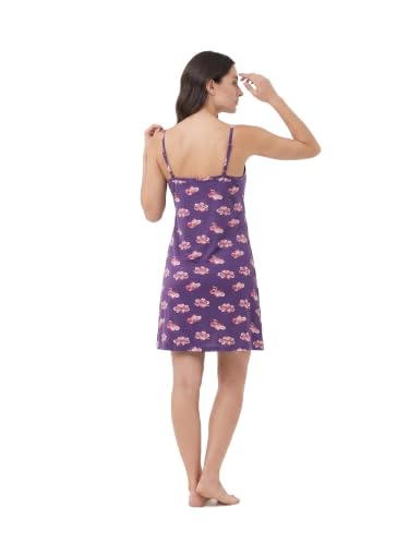 Image of Inner Sense Organic Cotton Nighty for Women Stylish I Above Knee Length Spaghetti with Scoop Neck Design I Adjustable Straps Camisole for Woman to Wear Solo or Layered