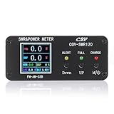 AIKEOU CQV-SWR120 120W SWR- und Leistungs-Stehwellenmesser mit HD-Farbdisplay, FM/AM/SSB