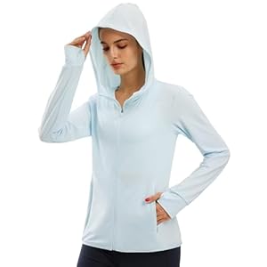 Libin Women’s Full Zip UPF 50+ Sun Protection Hoodie Jacket Long Sleeve Sun Shirt Hiking Outdoor Performance with Pockets