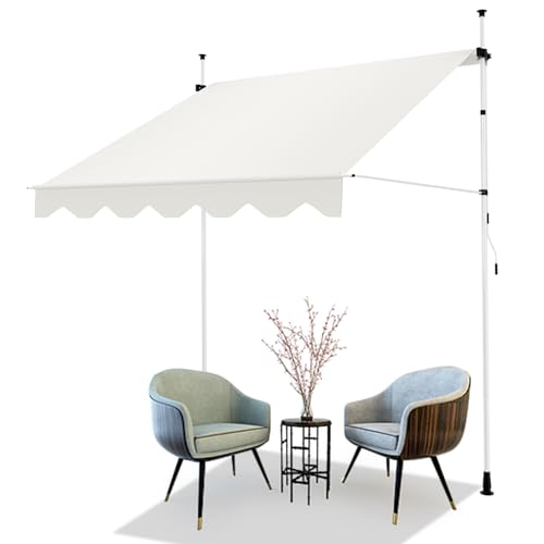 AXT SHADE Toldo Manual Retráctil Enrollable para Balcón 250cm con Altura Ajustable Manivela y...
