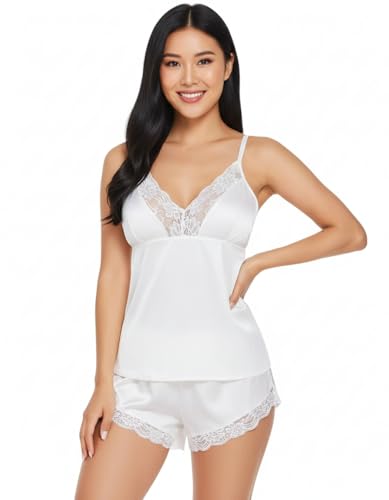 Image of Valentine's Day Fancy Night Suit & Bra Penty Top & Shorts Set for Women's Pack of 4 Pcs Nightwear Lingerie White Nightwear Wedding Gifts (Free Size -28 to 36)